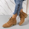 thumbnail image 4 of LSLJS Bottes Western Tendance Décontractées à Tige Courte Style Rétro à Talon Épais Pointu Nouvelles Bottes pour Femmes, 4 of 6