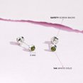 thumbnail image 4 of Bezel Set Simulated Peridot Toddler Screw Back Earrings 14k White Gold, 4 of 6