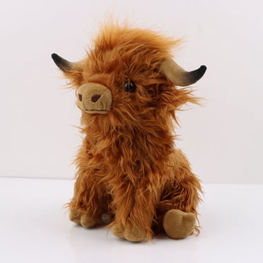 Highland Cow with Moose Sound, Realistic Soft Cute Farm Toy, Naturli Eco Plush,