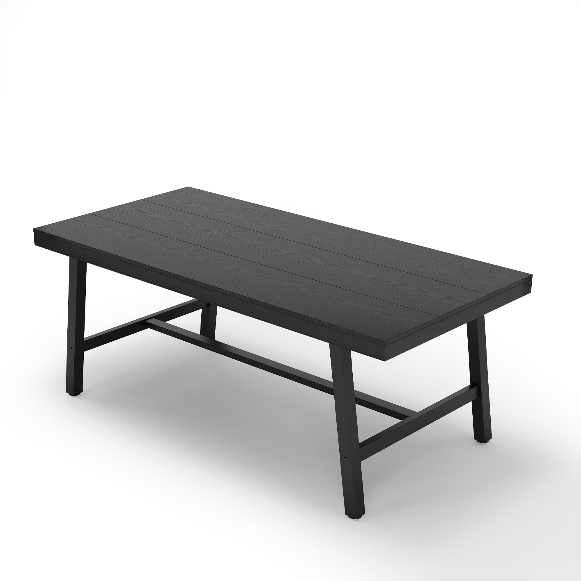 Industrial Dining Table for 6~8 People, 78.7" Long Rectangle Dining Table, Wooden Kitchen Table with Sturdy Metal Frame,for Kitchen, Dining Room-Brown