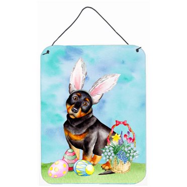 Carolines Treasures CK1377DS1216 Lancashire Heeler Easter Bunny Wall or Door Hanging Prints