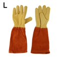 thumbnail image 3 of M/L/XL Cowhide Gardening Flower Pruning Long Sleeved Protective Gloves, 3 of 8