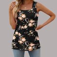 thumbnail image 2 of Birdeem T-Shirt Mode Femme Imprimé Col Carré Confortable Ample Sans Manches Blouse Décontractée, 2 of 5