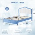 thumbnail image 2 of YUSAZENS Full Size LED Upholstered Bed Frame with Storage Drawer, Velvet Platform Bed Frame, No Box Spring Needed, Wooden Slats Support, Easy Assembly, Blue White, 2 of 7