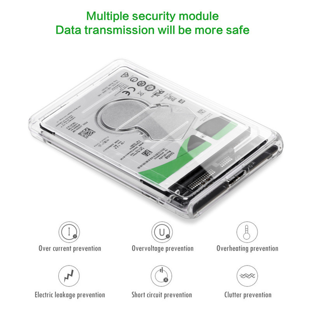 Mistaha USB 3.0 External Hard Drive Enclosure USB 3.0 Transparent Hard Disk Box USB 3.0