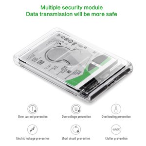 Mistaha USB 3.0 External Hard Drive Enclosure USB 3.0 Transparent Hard Disk Box USB 3.0
