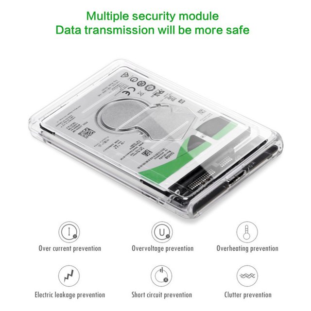 Mistaha USB 3.0 External Hard Drive Enclosure USB 3.0 Transparent Hard Disk Box USB 3.0