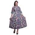 thumbnail image 1 of Bimba Robe-Chemise Mi-Mollet pour Femmes à Manches Roulées à Imprimé Floral Boutonnée - Xxx-Grand, 1 of 5