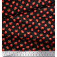 thumbnail image 2 of Soimoi Black Rayon Fabric Tomato Vegetable Print Sewing Fabric Yard 56 Inch Wide, 2 of 3