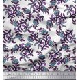 thumbnail image 1 of Soimoi Georgette Viscose Fabric Leaves & Floral Block Print Sewing Fabric Yard 42 Inch Wide, 1 of 3