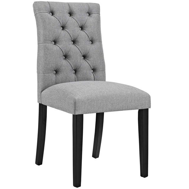 Modway Duchess Button Tufted Dining Chair, Light Gray