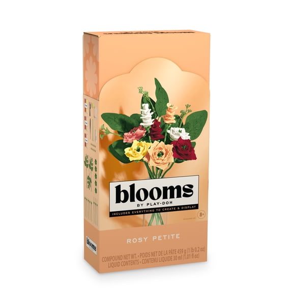 Blooms by Play-Doh Rosy Petite Flower Bouquet Making Kit, Floral Crafts for Adults & Teens, DIY Relaxing Home Décor Set