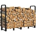 thumbnail image 1 of Firewood Rack Outdoor ft Heavy Duty Logs Holder for Indoor Fireplace Metal Wood Pile Storage Stacker Organizer Matte, 1 of 7