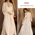 thumbnail image 2 of MeetoTime Pyjama pour Femmes Robe Aguichant Robe en Satin Dentelle Patchwork Nuisette à Manches Longues Camisole Ensemble de Chemise de Nuit, 2 of 3