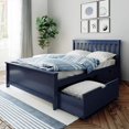 thumbnail image 1 of BEDSMART Lit Double en Bois Massif avec Rangement / Bleu, 1 of 7