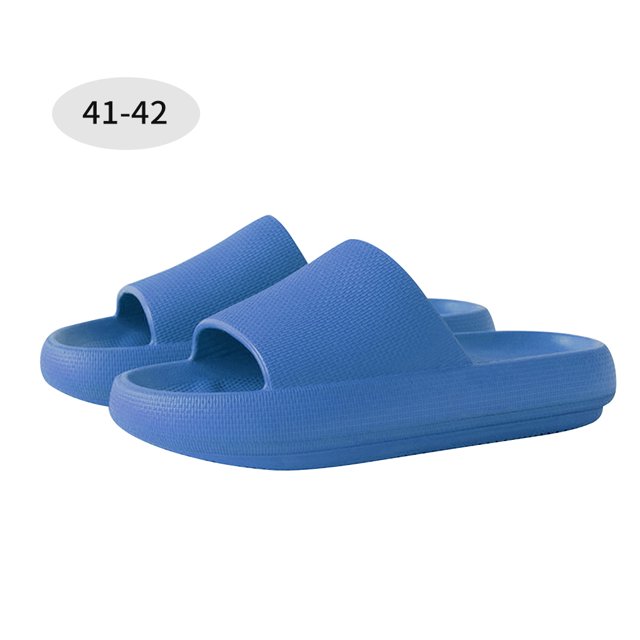 serony 2pcs Home Slippers EVA Non-slip Sandals Couples Open-Toe Thick Sole Slippers, Blue, Suitable for Size 37-38