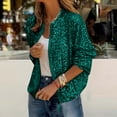 thumbnail image 4 of Simua Veste à Paillettes pour Femmes Mode Décontractée Manches Longues Fermeture Éclair Frontale Blazer Bomber de Fête avec Poches, 4 of 7