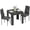 Black, variant on HOMCOM Dining Table Set for 2, Square Kitchen Table and PU Chairs, Black