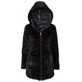 thumbnail image 4 of Sportoli Manteau d'Hiver pour Femme Réversible Doublé en Fausse Fourrure, Doudoune Matelassée - Noir (2X), 4 of 7