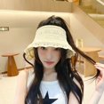 thumbnail image 1 of LinYooLi Foldable Knitted Sun Hat For Women Empty Top Sunscreen Cap Summer Sun Protection Fisherman Hat For Female Outdoor Beach Sun Caps, 1 of 6