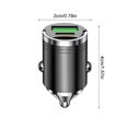 thumbnail image 3 of Fast Charging Car Charger, Mini USB Type-C Adapter, 2 Ports with Hidden Light, Overcharge Protection for Phones & Tablets, 3 of 5
