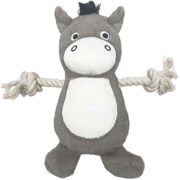 GiGwi 12" Squeaker avec corde confortable âne chien jouet