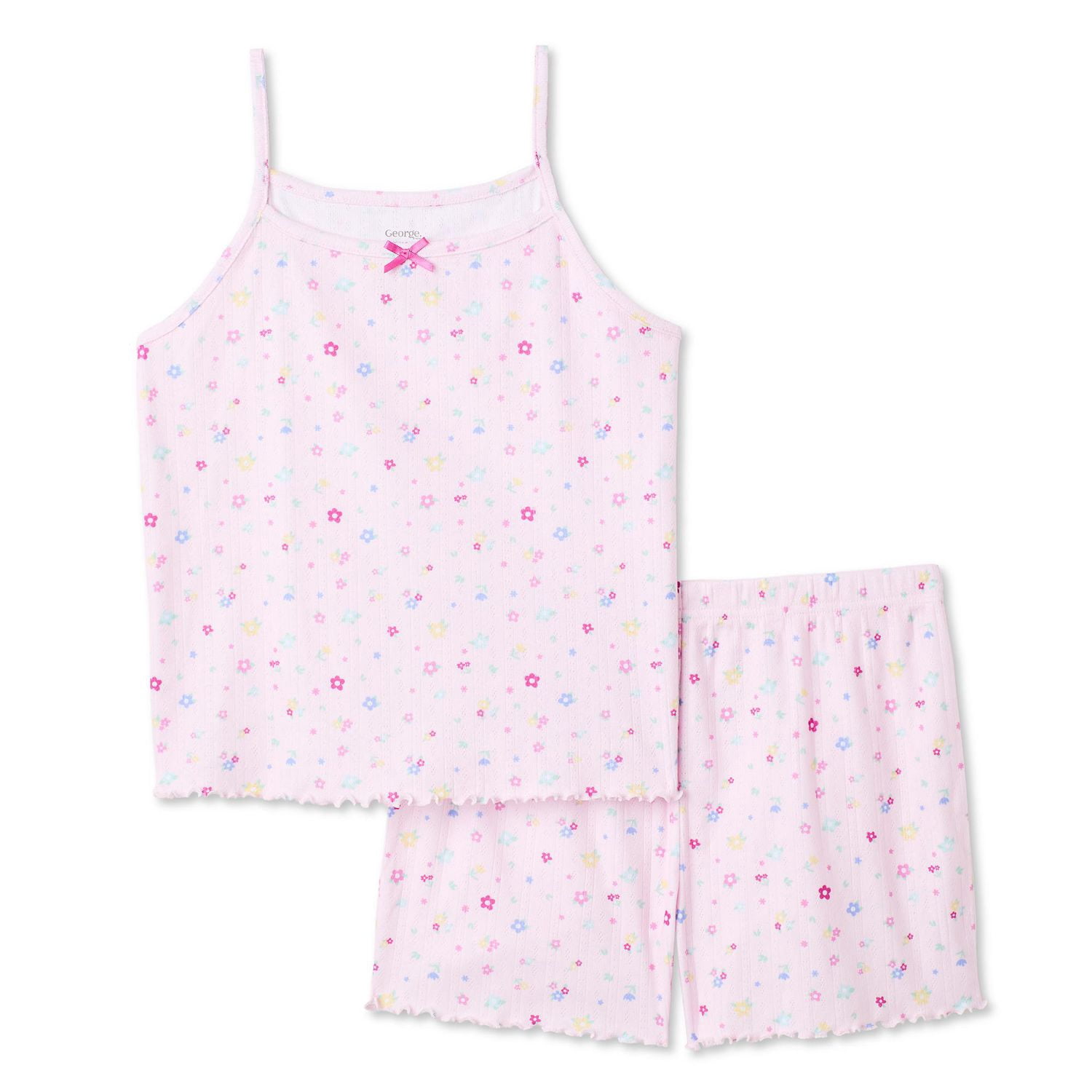 George Girls' Two Piece Pointelle Pajama Set