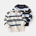 thumbnail image 3 of Beautyzll Chandail en Tricot à Rayures pour Bébés et Tout-Petits Garçons 2-7 Ans Enfants Chandail Décontracté en Tricot Vestes Automne Chandail Ample Manteau, 3 of 9
