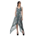 thumbnail image 1 of Moomaya Robe à Ourlet en Foulard pour Femmes, Imprimée, Col en V, Ourlet Asymétrique, 1 of 1