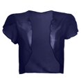 thumbnail image 4 of (2-Pack) Kcodviy Women Solid Short Womens Button Down Cardigan Sweaters Sleeve Cropped Bolero Open Womens Button Up Cardigan Sweaters Front Chiffon Cardigan, 4 of 6