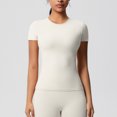 thumbnail image 2 of Yuyuzo Womens Workout Tops Short Sleeve Yoga Running Cropped Basic Tees Crewneck Athletic Tight T Shirts, 2 of 6