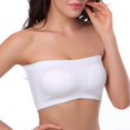 thumbnail image 2 of Double Layers Plus Size Strapless Bra Bandeau Tube Removable Padded Top Stretchy, 2 of 4