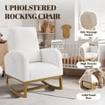 thumbnail image 3 of Nursery Rocking Chair, Rocking Chair Nursery for Mom, Comfy Upholstered Nursery Rocker with High Back & Pocket, Modern Wingback Accent Chair for Reading Living Room Bedroom, 3 of 7