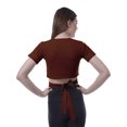 thumbnail image 4 of Moomaya Haut pour Femmes à Ourlet Croisé, Manches Courtes, Col Rond, T-Shirt, Blouse, Hauts, 4 of 6