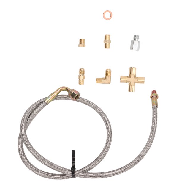 Oil Feed Line Kit, Reliable High Strength Oil Drain Line Seamless Transfer for T3 T4 T04E T60 T61 T61 T70