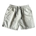 thumbnail image 1 of jsaierl Mens Shorts Summer Casual Drawstring Pocket Solid Color Five-Inch Beach Shorts, 1 of 9