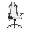 thumbnail image 2 of Furniture of America Chaise de Jeu Réglable en Similicuir Simple, Blanc et Noir, 2 of 12