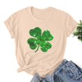 thumbnail image 2 of Besolor T-Shirts de la Saint-Patrick pour Femmes, Col Rond, Manches Courtes, T-Shirts Basiques, T-Shirts Graphiques Shamrock, Hauts de Festival, 2 of 3