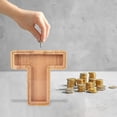 thumbnail image 5 of weibbin Wooden Money Bank Personalized Letters Coin Bank Text Engraved Money Box Wooden Coin Bank ​Gift for Kids Christmas Birthday Gift Home Decoration, Twenty Six English Letters, 5 of 5