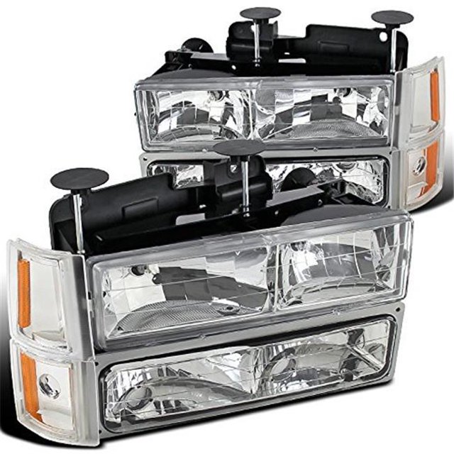 Headlights Set for 1994-1998 GMC Sierra - Chrome