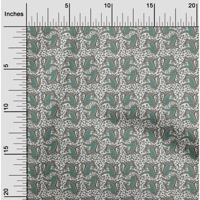 oneOone Cotton Silk Fabric Floral & Paisley Block Decor Fabric Printed BTY 42 Inch Wide