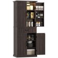 thumbnail image 1 of HOMCOM Armoire de Garde-Manger de Cuisine Style Ferme avec Lumière, Armoire de Rangement, Brun, 1 of 10