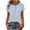 #0335-Light Blue, variant on Neewe Women's Button Down Crew Neck Cap Sleeve Polka Dot Print T-Shirt Spring Summer Basic Blouse 2026 Fashion Top