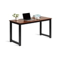thumbnail image 2 of Decoholic Computer Desk 55 ” Modern Simple Large Study Writing Desk Industrial Style Laptop PC Table for Home Office, with Leg Bars, Sandalwood Board Black Leg, 2 of 2