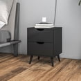 thumbnail image 2 of Table de Nuit Moderne, Table de Chevet avec 2 Tiroirs et Pattes en Bois pour Chambre, 2 of 10