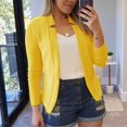 thumbnail image 1 of Pxiakgy Femmes Mode Décontractée Uni Manches Longues Ouvert Col à Cran Cardigan de Tailleur Bureau Veste Manteau Jaune + TG, 1 of 6