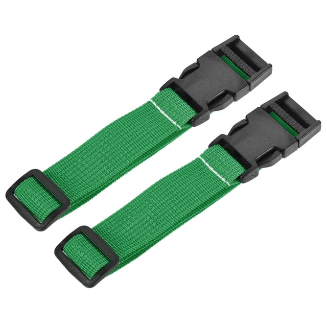 Unique Bargains Suitcase Belts with Quick Release Buckle Luggage Straps, Green 2 Pack