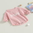 thumbnail image 3 of Nouveau-né Bébé Garçons Filles Pull Rompers Lettre Col Rond Manches Longues Tricot Combinaisons Vêtements Automne Bodysuits, 3 of 7