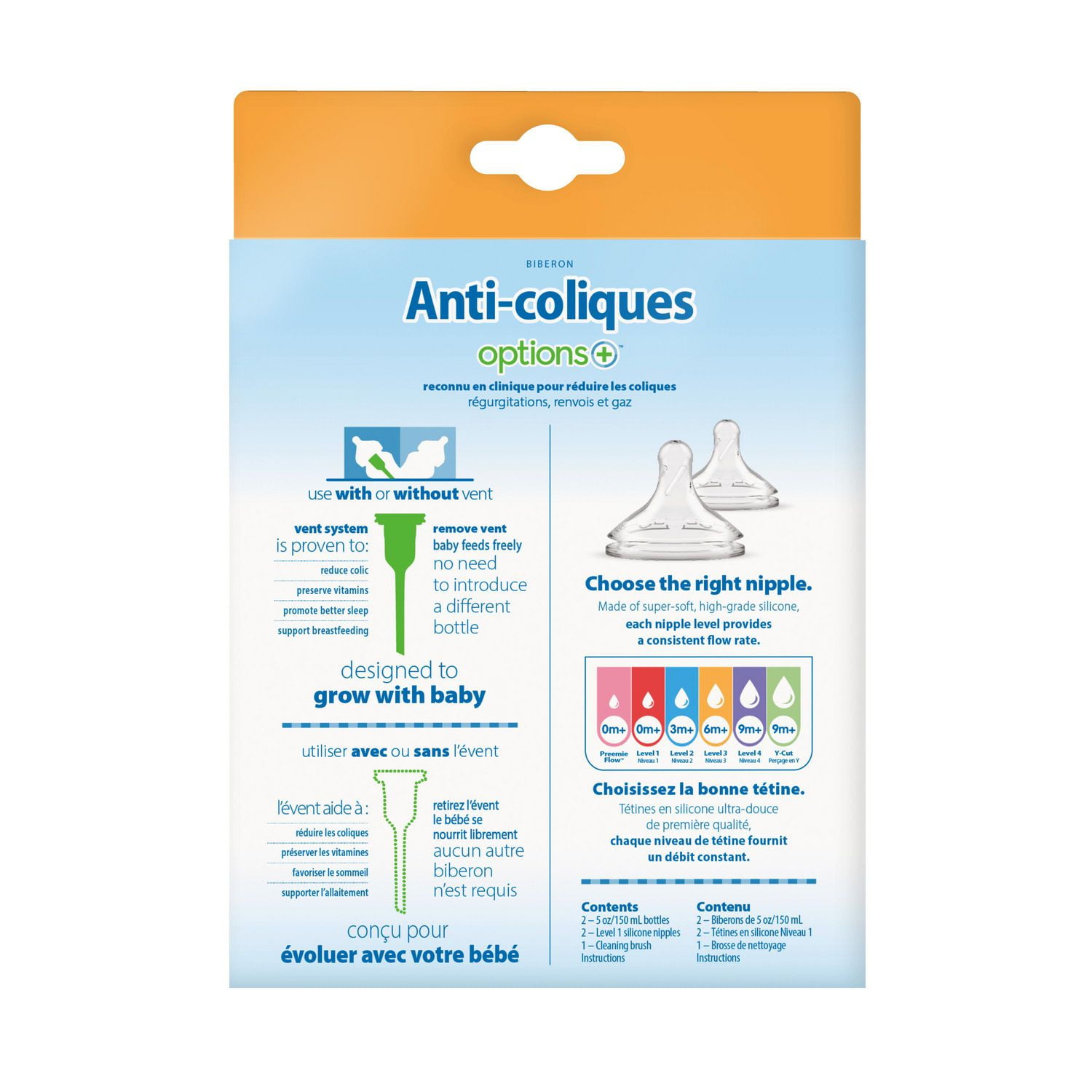 Dr. Brown's Natural Flow Anti-Colic Options+ Wide-Neck Baby Bottle Jungle Designs, 2x5oz Bottles