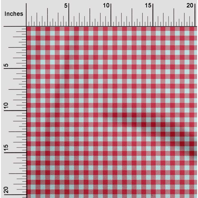 oneOone Cotton Poplin Fabric Gingham Check Print Fabric BTY 56 Inch Wide